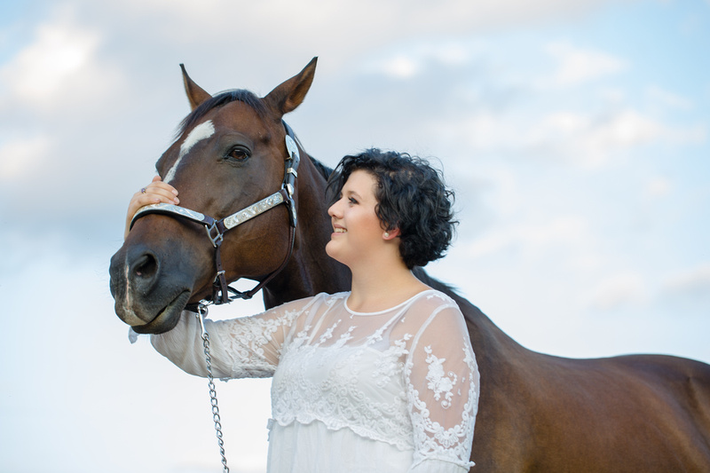 Chloe and Michele with horses Joey and Wilbur - Thurmont, Maryla