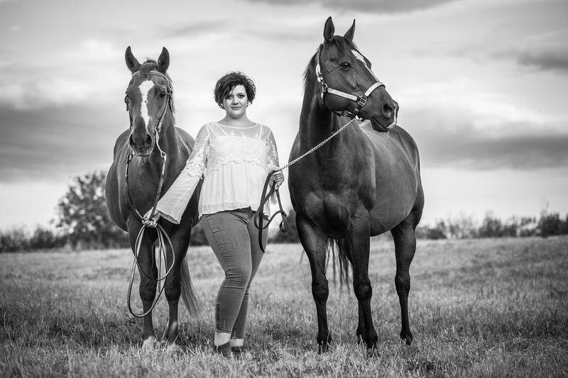 Chloe and Michele with horses Joey and Wilbur - Thurmont, Maryla