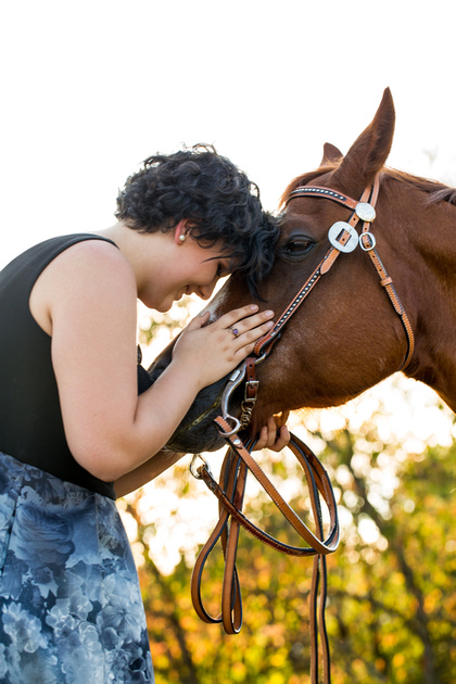 Chloe and Michele with horses Joey and Wilbur - Thurmont, Maryla