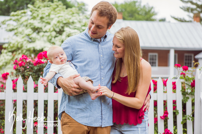 Nick, Lindsay, and their sweet boy Jackson at the Carroll County Farm Museum, Westminster, Maryland by Kelly Heck Photography