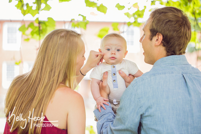 Nick, Lindsay, and their sweet boy Jackson at the Carroll County Farm Museum, Westminster, Maryland by Kelly Heck Photography