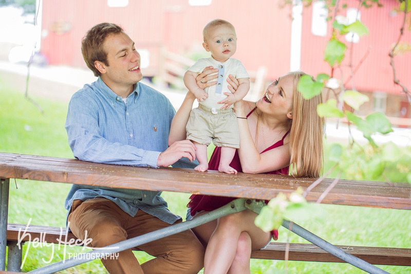 Nick, Lindsay, and their sweet boy Jackson at the Carroll County Farm Museum, Westminster, Maryland by Kelly Heck Photography