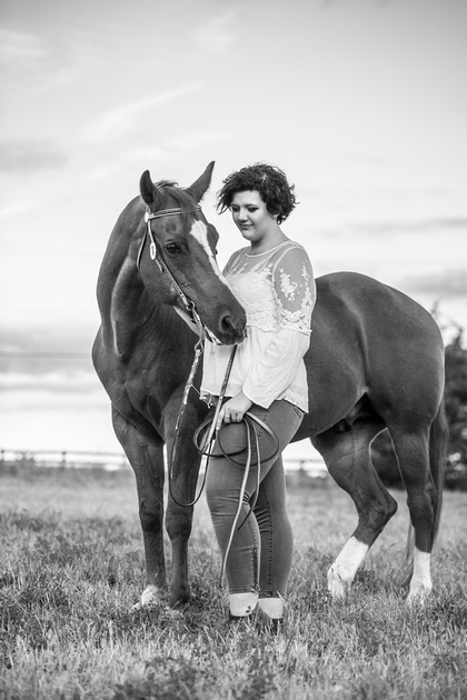 Chloe and Michele with horses Joey and Wilbur - Thurmont, Maryla