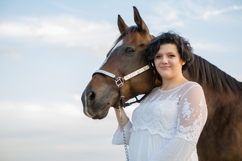 Chloe and Michele with horses Joey and Wilbur - Thurmont, Maryla