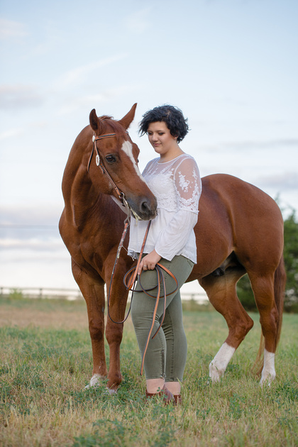 Chloe and Michele with horses Joey and Wilbur - Thurmont, Maryla